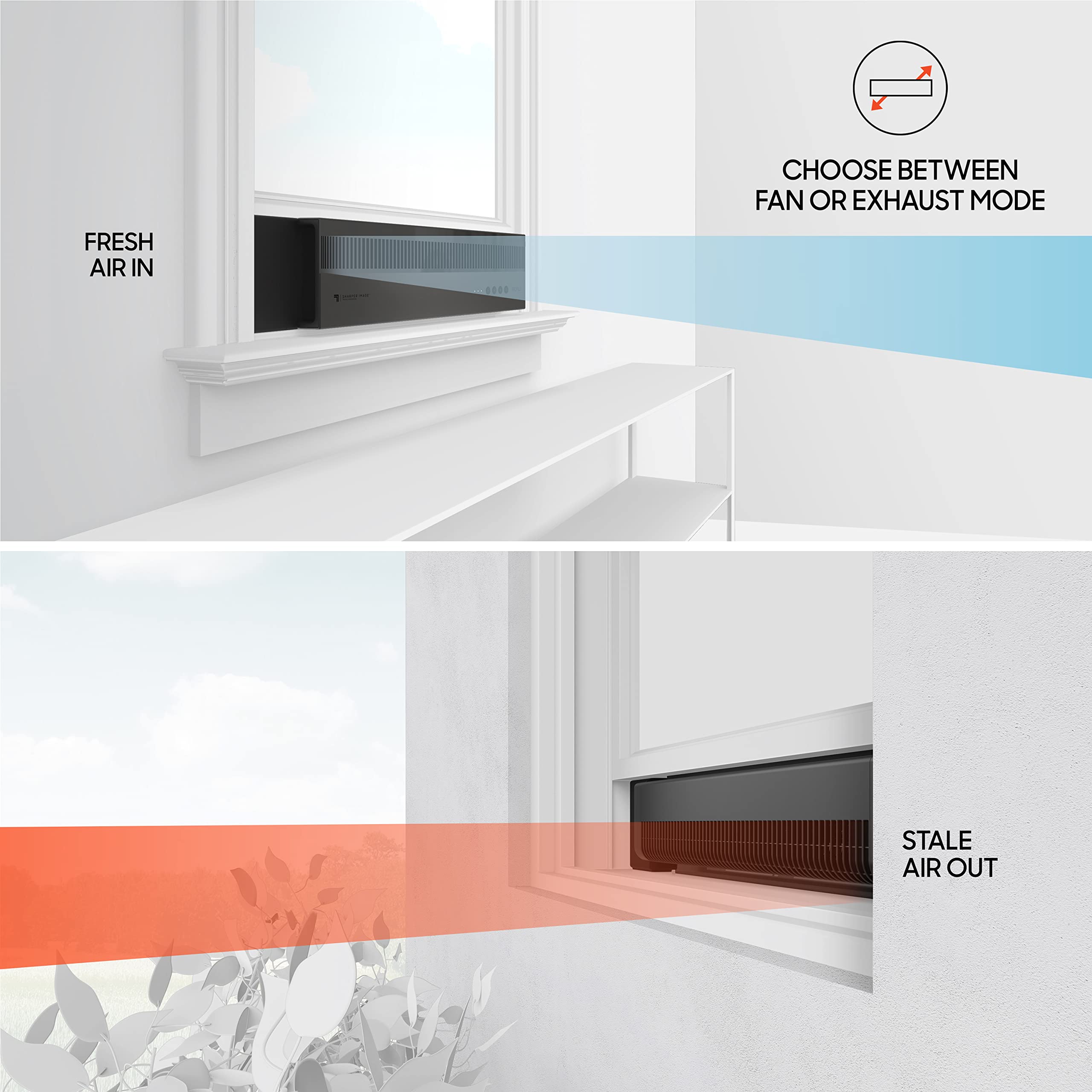 ⭐︎新品⭐︎OUTFLOW imagine158 Amazon.com: Sharper Image PROFILE Window Fan, Whole Room Air